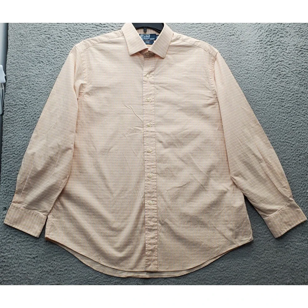 Polo by Ralph Lauren Dress Shirt Men's 17.5 Multi Plaid Regent Custom Fit Collar